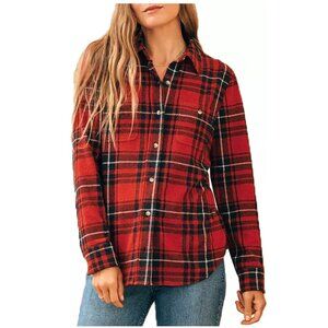 Faherty Legend Sweater Shirt, Homeward Bound Plaid, Red, XS